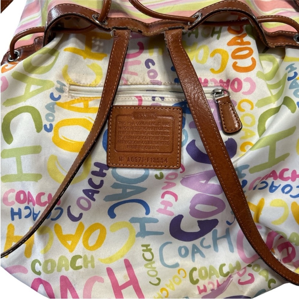 Coach Hampton Watercolor Stripe Canvas Backpack - Picture 8 of 12